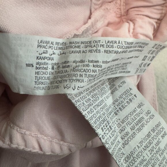 Zara Womens light Pink Paperbag Waist Jeans Size 28 highwaist zip button nwot - Picture 5 of 13